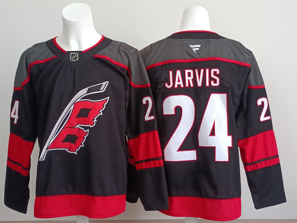 Men 2025 Carolina Hurricanes #24 Jarvis Black Fanatics Home Premium NHL Jersey style 1